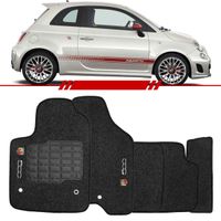 Tapete-Carpete-Grafite-Fiat-500-Abarth-2010-2011-2012-2013-2014-Logo-Bordado-2-Lados-Dianteiro