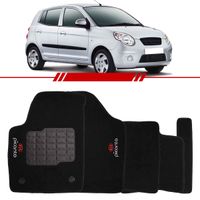 Tapete-Carpete-Preto-Picanto-2006-2007-2008-2009-2010-2011-Logo-Bordado-2-Lados-Dianteiro