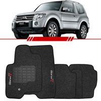 Tapete-Carpete-Grafite-Pajero-Full-2002-2003-2004-2005-2006-2007-2008-2009-2010-2011-2012-2013-2014-Logo-Bordado-2-Lados-Dianteiro