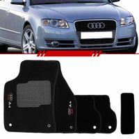 Tapete-Carpete-Preto-Audi-A4-2005-2006-2007-2008-Logo-Bordado-2-Lados-Dianteiro