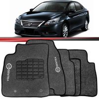 Tapete-Carpete-Grafite-Sentra-2013-2014-Logo-Bordado-2-Lados-Dianteiro