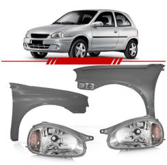 Combo-Corsa-1994-1995-1996-1997-1998-1999-2000-2001-2002-Corsa-Classic-2003-a-2010-Par-Farol-Mascara-Cromada-Carcaca-Cinza---Par-Paralama