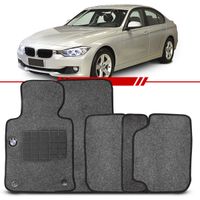 Tapete-Carpete-Grafite-Bmw-320-2013-2014-2015-Logo-Bordado-2-Lados-Dianteiro