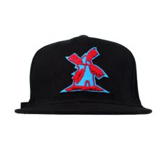 Bone-Giulianno-Fiori-Ralph-Black-Personalizado-Logo-Moinho-Azul-Strapback-Adulto-Aba-Reta
