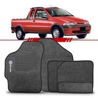 Tapete-Carpete-Personalizado-Grafite-Strada-1999-2000-2001-2002-2003-2004-2005-2006-2007-Logo-Fiat-Azul-Bordado-2-Lados-Dianteiro-Cabine-Dupla
