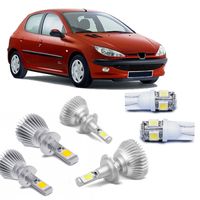 Kit-Lampadas-Super-Led-HeadLight-6000k-com-reator-Peugeot-206-1999-2000-2001-2002-2003-2004-2005-2006-2007-2008-2009-2010-com-Lampada-Pingo