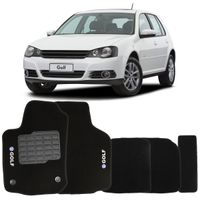 Tapete-Carpete-Golf-Preto-2008-2009-2010-2011-2012-2013-Logo-Bordado-Volkswagen-2-Lados-Dianteiro
