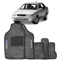 Tapete-Carpete-Santana-Grafite-1992-1993-1994-1995-1996-1997-1998-1999-2000-2001-2002-Logo-Bordado-Volkswagen-2-Lados-Dianteiro