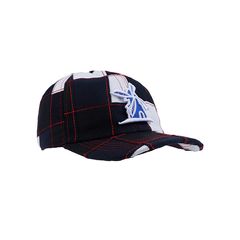 Bone-Giulianno-Fiori-Patchwork-Richard-Personalizado-Logo-Moinho-Branco-Com-Azul-Strapback-Adulto-Aba-Curva