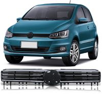 Grade-Dianteira-Volkswagen-Fox-Spacefox-2015-2016-2017-Preta-com-Friso-Cromado