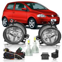 Kit-Farol-de-Milha-Auxiliar-Volkswagen-Fox-Crossfox-Spacefox-2003-2004-2005-2006-2007-2008-2009-Com-Super-Led