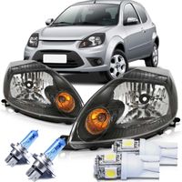 Par-Farol-Ford-KA-2008-2009-2010-2011-2012-2013-Mascara-Negra-Com-Lampada-Super-Branca-H4-e-Pingo-Led