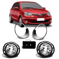 Kit-Farol-de-Milha-Auxiliar-Toyota-Etios-2013-2014-2015-2016-Aro-Cromado-Botao-Modelo-Original-