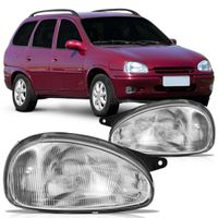 Farol-Chevrolet-Corsa-Picku-Up-Corsa-1994-1995-1996-1997-1998-1999-Mascara-Cromada-Lente-Estriada