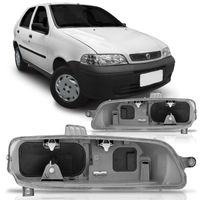 Carcaca-Farol-Principal-Fiat-Palio-Siena-Strada-G2-Weekend-2001-2002-2003-2004-2005-2006-Foco-Duplo-Cinza-