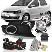 Kit-Farol-de-Milha-Auxiliar-Volkswagen-Fox-2010-2011-2012-2013-Botao-Modelo-Original-Painel-com-Moldura-Aro-Cromado-Com-Super-Led-HB4
