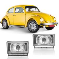 Par-Farol-De-Milha-Auxiliar-Kombi-1978-A-1996-Brasilia-Fusca-Tl-Variant-Retangular-Cristal-Universal