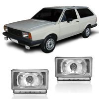 Par-Farol-De-Milha-Auxiliar-Parati-Saveiro-G1-1983-A-1997-Retangular-Cristal-Universal