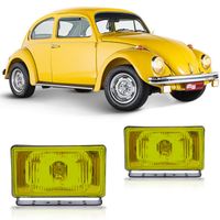 Par-Farol-De-Milha-Auxiliar-Kombi-1978-A-1996-Brasilia-Fusca-Tl-Variant-Retangular-Ambar-Universal