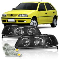Par-Farol-Gol-Parati-1999-A-2005-Saveiro-G3-Foco-Duplo-Mascara-Negra-Com-Super-Led-