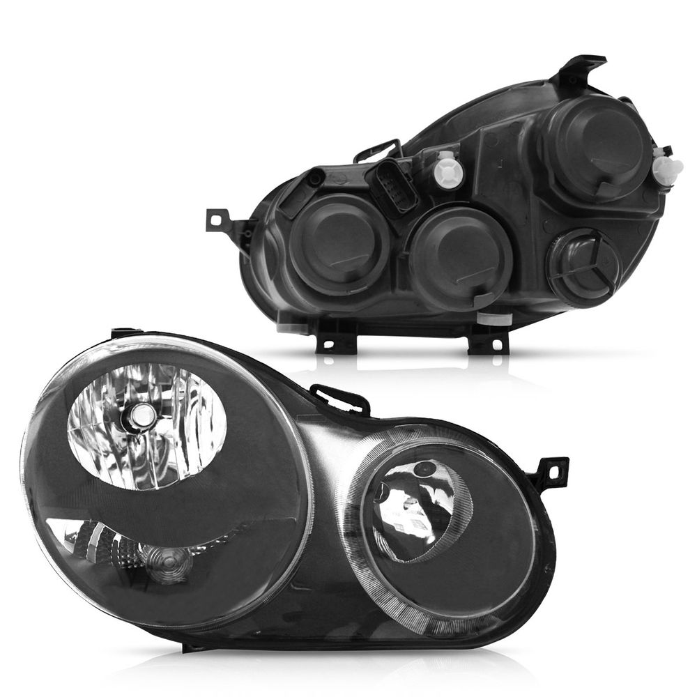 Combo Polo Hatch 2003 A 2006 Farol Máscara Negra + Lanterna Traseira