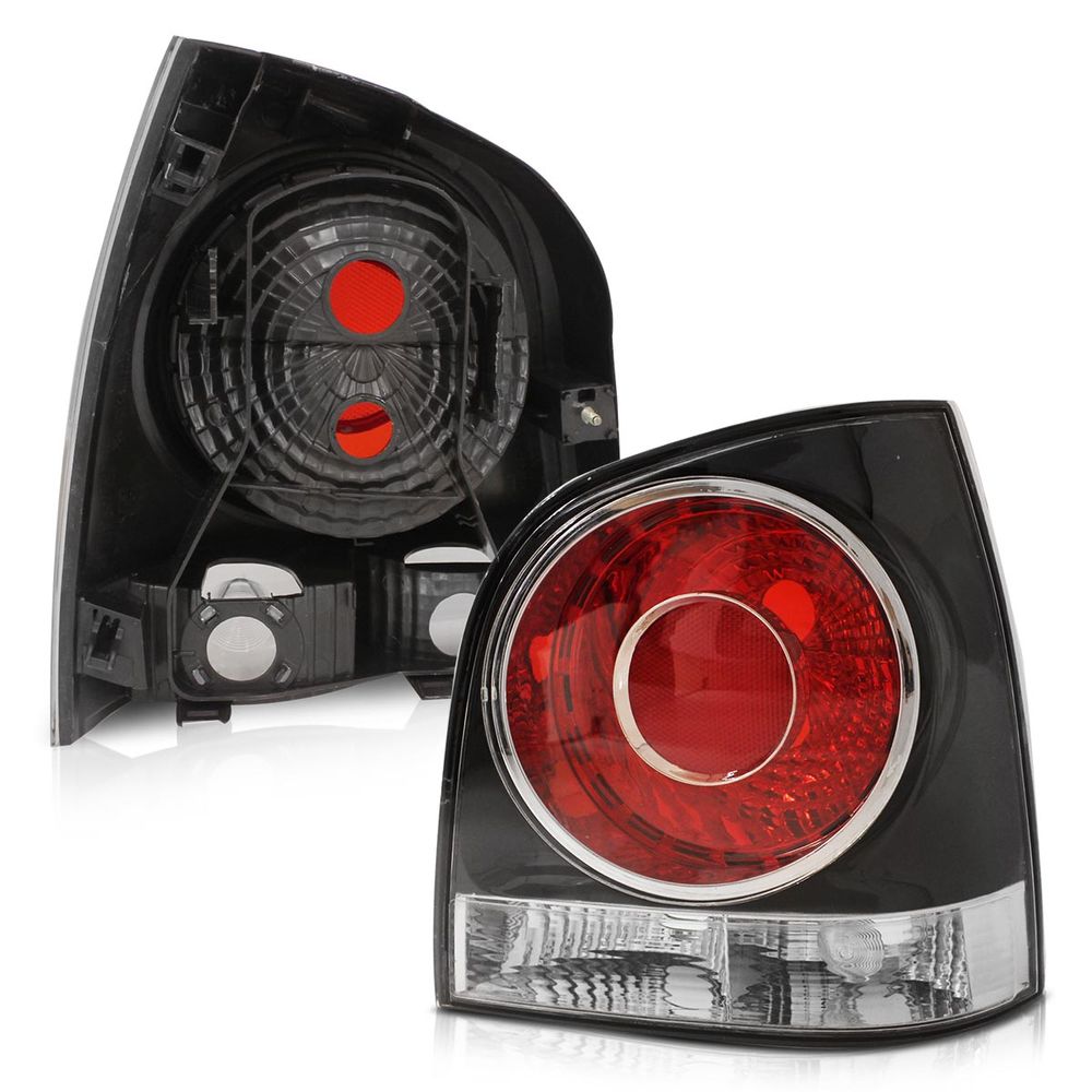 Combo Polo Hatch 2003 A 2006 Farol Máscara Negra + Lanterna Traseira