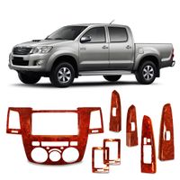 Aplique-Cobertura-Painel-Hilux-2005-2006-2007-2008-2009-2010-2011-Marrom-Amadeirado