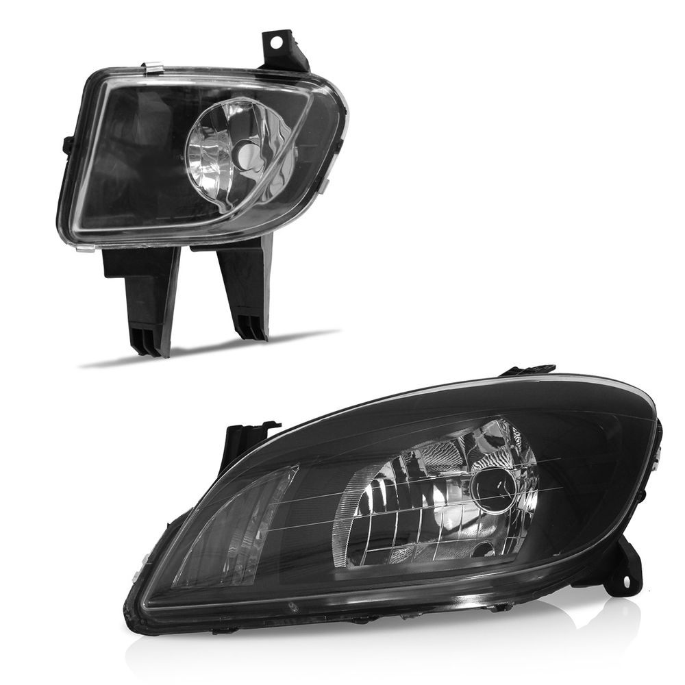 Kit Celta 2006 A 2015 Parachoque Dianteiro + Farol Máscara Negra + Kit